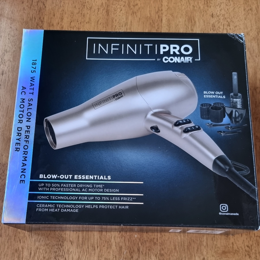 InfinitiPRO by Conair 1875Watt Full Size Ceramic Ionic Hair Dryer